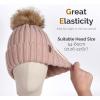 imageFURTALK Womens Winter Knitted Beanie Hat with Faux Fur Pom Warm Knit Skull Cap Beanie for WomenPink