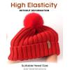 imageFURTALK Womens Winter Knitted Beanie Hat with Faux Fur Pom Warm Knit Skull Cap Beanie for WomenRed With Red Pom
