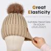 imageFURTALK Womens Winter Knitted Beanie Hat with Faux Fur Pom Warm Knit Skull Cap Beanie for WomenSmoke Gray