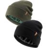 imageFURTALK 2 Pack Satin Lined Beanie for Men Women Acrylic Winter Hats Warm Silky Skull CapBlackgreen