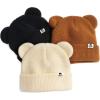 imageFURTALK Baby Beanie Winter Hat with Bear Ear for Infant Toddler Boys Girls Soft Knitted Skull CapBlackbeigecaramel