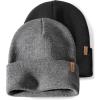 imageFURTALK Beanies Hats Men Women Unisex Cuffed Winter Hat Plain Warm Beanies Skull Cap 2 PackBlackgrey