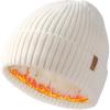imageFURTALK Double Layer Winter Hats for Men Women Beanie Thick Cuffed Warm Ski HatsWhite