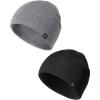 imageFURTALK DoubleLayer Beanie Hats Men Women Ultra Soft Stretchy Cuffless Winter Hat Unisex Warm Thick Beanie Cap Winter HatBlackgrey