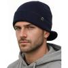 imageFURTALK Mens Beanie with Brim Thick Knitted Acrylic Beanie for Men Women Warm Outdoor Winter HatNavy