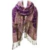 imageFURTALK Reversible Paisley Pashmina Shawl Wraps for Women Soft Exotic Indian Rave Scarf for Evening Dress Festival ScarvesViolet