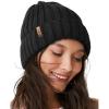imageFURTALK Winter Hats for Women Fleece Lined Beanie Knit Chunky Womens Snow CapBlack
