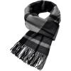 imageFURTALK Winter Scarf for Men Long Soft Warm Scarves Plaid Tassel Scarf for MenBlackgrey