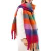 imageFURTALK Winter Scarf for Women Oversized Plaid Chunky Thick Blanket Scarves Warm Colorful Cold Weather Long WrapRedorange