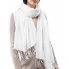 imageFURTALK Winter Scarf for Women Pashmina Shawl Wraps Cashmere Feel Warm Fashion Blanket Scarves GiftsWhite
