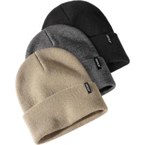 imageFURTALK 3 Pack Beanie for Men Women Unisex Cuffed Thick Knitted Unisex Winter Hat Skull CapBlackgraylight Khaki
