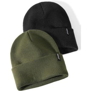 imageFURTALK Beanie Hat for Men Women Winter Hats for Women Men Soft Warm Unisex Cuffed Beanie Knitted Skull CapBlackpine Green