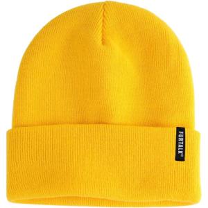 imageFURTALK Beanie Hat for Men Women Winter Hats for Women Men Soft Warm Unisex Cuffed Beanie Knitted Skull CapPure Yellow