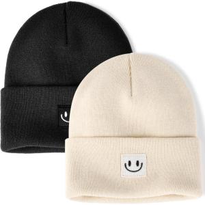 imageFURTALK Beanie Hats for Women Knit Cuffed Winter Hats Soft Warm Cute Ski Skull CapsBlackbeige