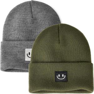 imageFURTALK Beanie Hats for Women Knit Cuffed Winter Hats Soft Warm Cute Ski Skull CapsGreendark Grey