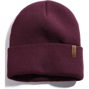 imageFURTALK Beanie for Men Women Cuffed Thick Knitted Unisex Winter Hat Beanies Skull CapMedium Wine