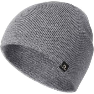 imageFURTALK DoubleLayer Beanie Hats Men Women Ultra Soft Stretchy Cuffless Winter Hat Unisex Warm Thick Beanie Cap Winter HatDark Grey