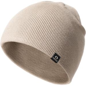 imageFURTALK DoubleLayer Beanie Hats Men Women Ultra Soft Stretchy Cuffless Winter Hat Unisex Warm Thick Beanie Cap Winter HatKhaki