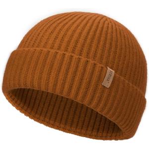 imageFURTALK Fisherman Beanie for Men Women Sytlish Short Cuff Knittet Watch Cap Winter HatsBrown