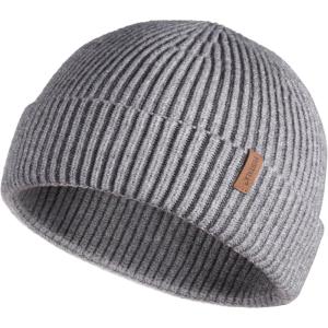 imageFURTALK Fisherman Beanie for Men Women Sytlish Short Cuff Knittet Watch Cap Winter HatsGrey