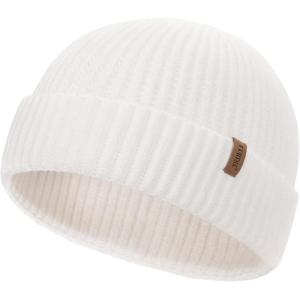 imageFURTALK Fisherman Beanie for Men Women Sytlish Short Cuff Knittet Watch Cap Winter HatsWhite