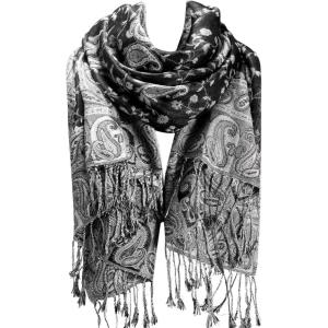 imageFURTALK Reversible Paisley Pashmina Shawl Wraps for Women Soft Exotic Indian Rave Scarf for Evening Dress Festival ScarvesBlack White