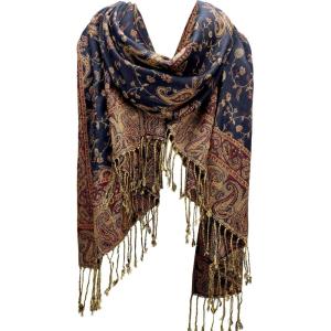 imageFURTALK Reversible Paisley Pashmina Shawl Wraps for Women Soft Exotic Indian Rave Scarf for Evening Dress Festival ScarvesNavy