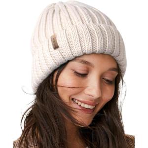 imageFURTALK Winter Hats for Women Fleece Lined Beanie Knit Chunky Womens Snow CapBeige