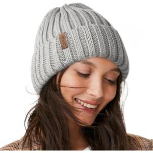 imageFURTALK Winter Hats for Women Fleece Lined Beanie Knit Chunky Womens Snow CapGrey