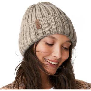 imageFURTALK Winter Hats for Women Fleece Lined Beanie Knit Chunky Womens Snow CapKhaki