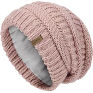 imageFURTALK Winter Hats for Women Fleece Lined Knit Beanie Hats Slouchy Warm Beanies Ski Skull CapMix Pink