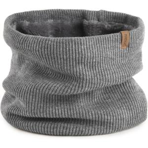 imageFURTALK Winter Neck Warmer Men Ski Neck Gaiter Scarf For Men Women Thick Warm Fleece Windproof ScarvesLight Grey