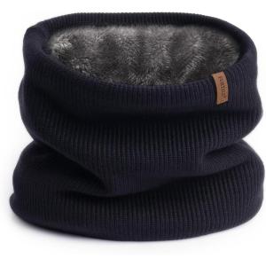 imageFURTALK Winter Neck Warmer Men Ski Neck Gaiter Scarf For Men Women Thick Warm Fleece Windproof ScarvesNavy Blue