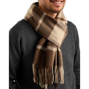 imageFURTALK Winter Scarf for Men Long Soft Warm Scarves Plaid Tassel Scarf for MenBrownbeige