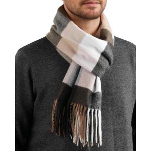 imageFURTALK Winter Scarf for Men Long Soft Warm Scarves Plaid Tassel Scarf for MenGreengrey