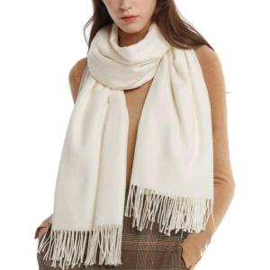 imageFURTALK Winter Scarf for Women Pashmina Shawl Wraps Cashmere Feel Warm Fashion Blanket Scarves Gifts03cream