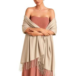 imageFURTALK Winter Scarf for Women Pashmina Shawl Wraps Cashmere Feel Warm Fashion Blanket Scarves GiftsLight Khaki