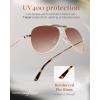 imageFURTALK Aviator Sunglasses Womens Stylish Trendy Polarized UV400 Protection Metal Sunnies FT9028Brown