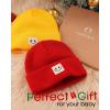 imageFURTALK Baby Beanie Cute Toddler Winter Hat Knit Boys Girls Warm 2 Pack Kids Embroidered Beanies Cap for 08 YearsRedyellow