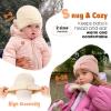 imageFURTALK Baby Beanie Winter Hat Knitted Warm Hat with Cute Bow Infant Toddler Cuffed BeaniesBeigepink
