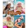imageFURTALK Baby Girl Sun Hat UPF 80 Wide Brim Toddler Beach Hats Sun ProtectionBeigepink