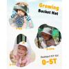imageFURTALK Baby Sun Hat Smile Face Toddler Boys Girls Bucket Hat 05 Years Kids UPF 50 Sun Protection Summer HatsGreywhite