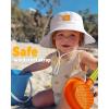 imageFURTALK Baby Sun Hat Smile Face Toddler Boys Girls Bucket Hat 05 Years Kids UPF 50 Sun Protection Summer HatsGreywhite