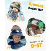 imageFURTALK Baby Sun Hat Smile Face Toddler Boys Girls Bucket Hat 05 Years Kids UPF 50 Sun Protection Summer HatsNavygrey