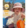 imageFURTALK Baby Sun Hat Smile Face Toddler Boys Girls Bucket Hat 05 Years Kids UPF 50 Sun Protection Summer HatsWhitepink