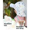 imageFURTALK Baby Sun Hat Toddler Beach Hats with UPF 50 Sun Protection Wide Brim Girls Bucket HatWhite Flowerbeige Flower