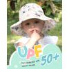 imageFURTALK Baby Sun Hat Toddler Beach Hats with UPF 50 Sun Protection Wide Brim Girls Bucket HatWhite Flowerbeige Flower
