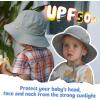 imageFURTALK Baby Sun Hat Toddler Boys Girls Bucket Hat for Kids 05 Years UPF 50 Sun Protective Child Summer Beach HatsGreywhite
