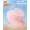 imageFURTALK Baby Sun Hat Toddler Boys Girls Bucket Hat for Kids 05 Years UPF 50 Sun Protective Child Summer Beach HatsWhitelight Pink