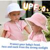 imageFURTALK Baby Sun Hat Toddler Boys Girls Bucket Hat for Kids 05 Years UPF 50 Sun Protective Child Summer Beach HatsWhitelight Pink